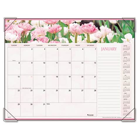 At-A-Glance 89805 Panoramic Floral Monthly Desk Pad Calendar 22 x 17 ...