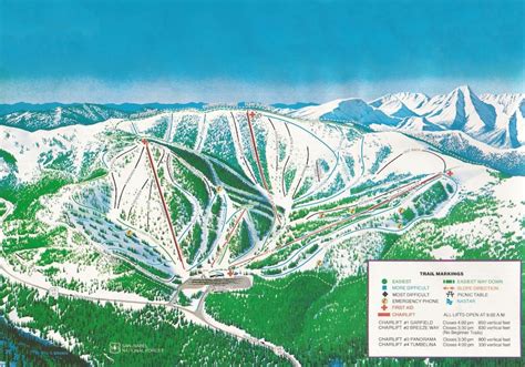 1984 MONARCH MOUNTAIN Ski Trail Map Ski Map, Ski Art, Ski Decor, Ski ...