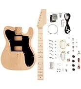 Amazon.com: Singlecut Spalted Maple Set Neck Build Your Own Guitar Kit ...