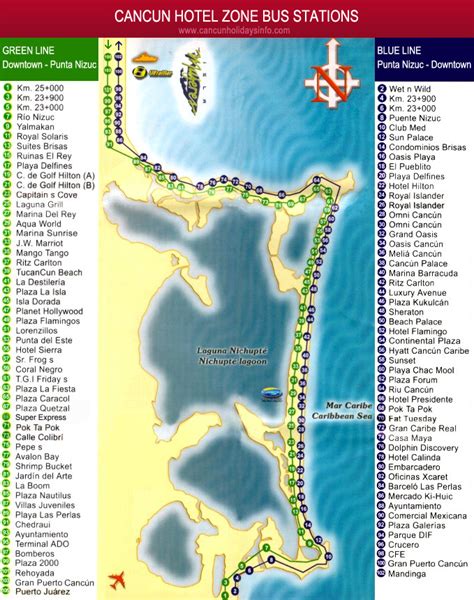 Cancun Hotel Zone Bus Map