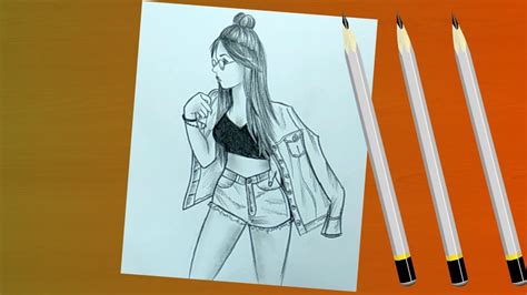 Pencil Drawing And Shading A Stylish Girl Step By Step - YouTube