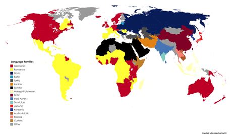 Language Families of the World (Updated) : r/MapPorn