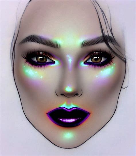 Bold Face Chart Makeup Look | Super Pigmented Highlight | Dark Purple ...