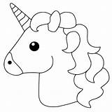 Unicorn Emoji sketch template