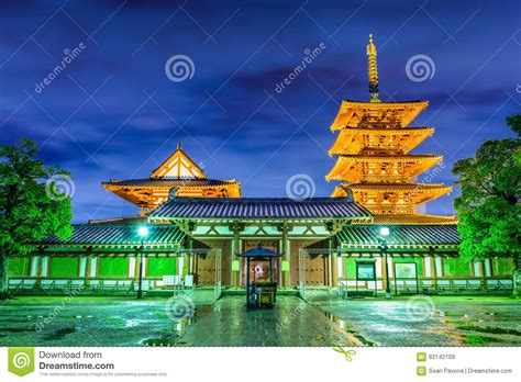 Shitennoji Temple stock image. Image of evening, pagoda - 62142109