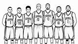 Basketball Team Coloring Page Vector Illustration  Premium AI sketch template