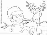 Reindeer And Snowman Coloring Page  Merry Christmas Kevin H Spear sketch template