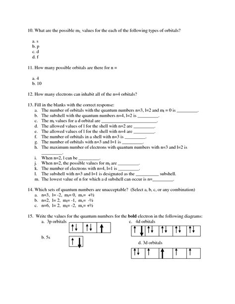 SOLUTION: Ap chemistry quantum numbers worksheet f 2012 - Studypool