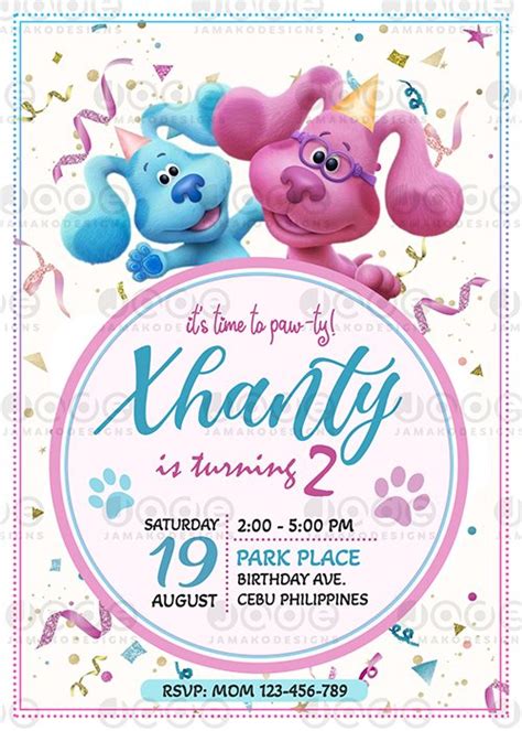 Digital Blue's Clues Birthday Invitation Template - Jamakodesigns