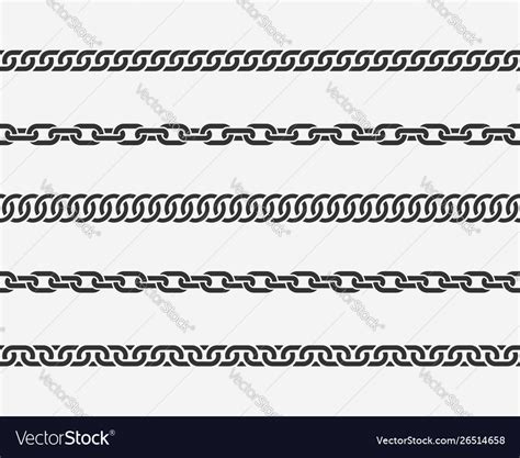 Set seamless chain link different chains Vector Image