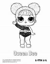 Queen Bee Glitter Coloring Page Lotta LOL Cute  sketch template