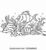 Children Coloring Book Page 2 Damselfish Stock Vector Royalty Free  sketch template