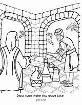 Turning Water Into Wine Coloring Page Pages sketch template