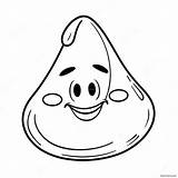 Cute Hershey Kiss With Smiling Face Coloring Page 61703 49635 sketch template