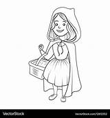 Little red riding Hood coloring Book Royalty Free Vector sketch template