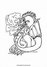 Fire Breathing Dragon Coloring Page Download Printable PDF  Templateroller sketch template