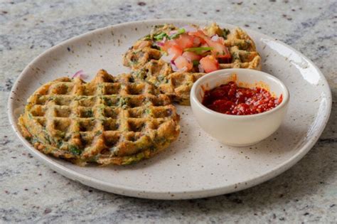 Spinach Waffles (Vegan Palak Paneer Waffles)