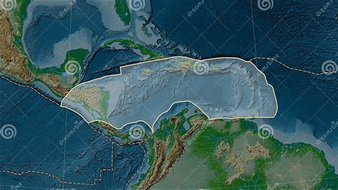 Caribbean Plate - Boundaries. Physical Map Stock Illustration ...