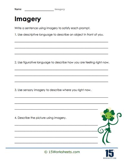 Imagery Worksheets - 15 Worksheets.com