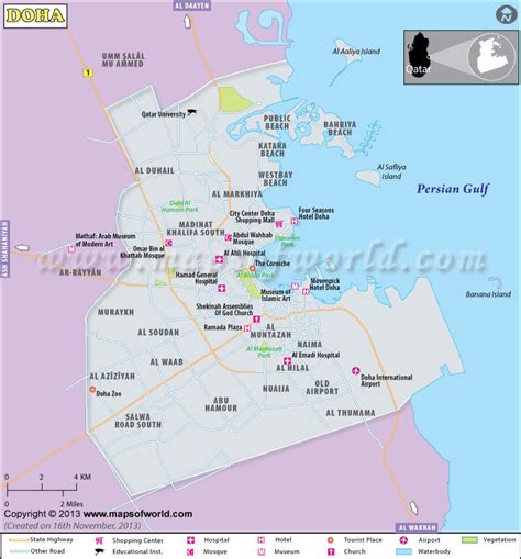 Doha Map, City Map of Doha, Qatar