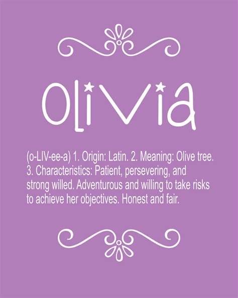 Name Meaning Olivia Digital File Personalized Baby Gift - Etsy UK