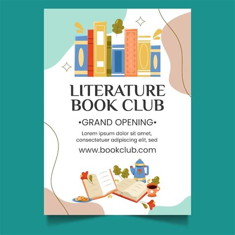 Free Vector | Literature and book club vertical poster template