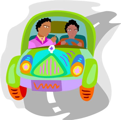 Motorist with Passenger - Vector Image