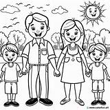 Coloring Page Of a Happy family Download Or Print For Free sketch template