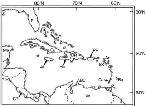 Caribbean Map Worksheet