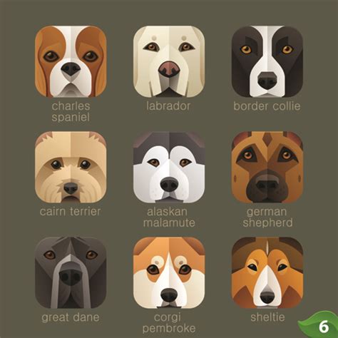 Funny animal icons flat style vector 06 - WeLoveSoLo
