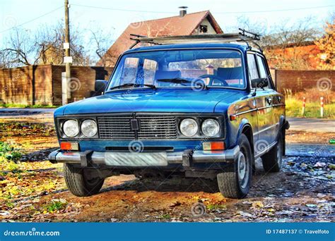 Russian old car in HDR stock image. Image of country - 17487137