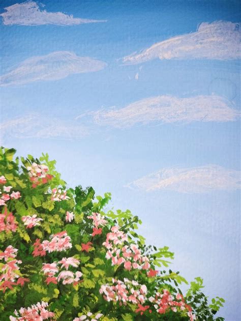 flower bush | Flower painting canvas, Canvas painting landscape, Nature ...