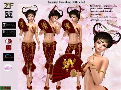 Second Life Marketplace - Zuloo - Fitmesh Imperial Concubine Outfit ...