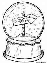 Christmas Snow Globe Coloring Pages sketch template