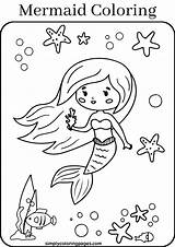 Mermaid Coloring Pages For Kids 2  Simply sketch template