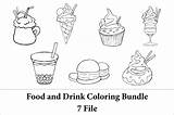 Food And Drink Coloring Bundle Graphic By Arsa Adjie · Creative Fabrica sketch template