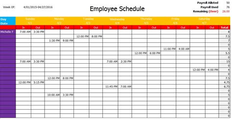 15 Free Office Schedule Templates in MS Word and MS Excel