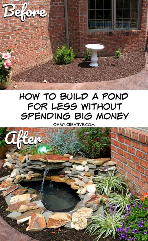 How To Build A Pond Waterfall Step By Step - Oh My Creative | Diy ponds backyard, Fountains ...