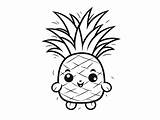 Tropical Pineapple Coloring  Page sketch template