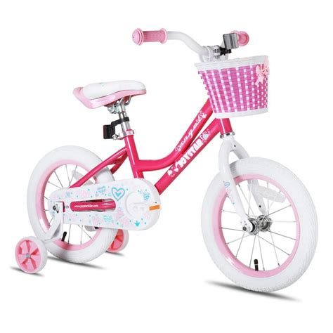 JOYSTAR Angel 16-Inch Ride On Girls Bicycle Kids Bike with Training Wheels, Pink - Walmart.com ...