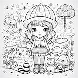 Premium Photo  Ink Pen coloring hand drawn Cute Book Kawaii sketch template