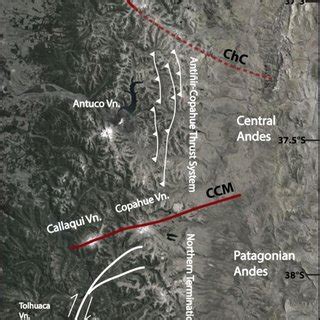 Southern Volcanic Zone of the Andes; Quaternary volcanoes are shown in ...