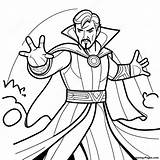 Doctor Strange In A Mystic Battle Coloring Page  Pagescom sketch template