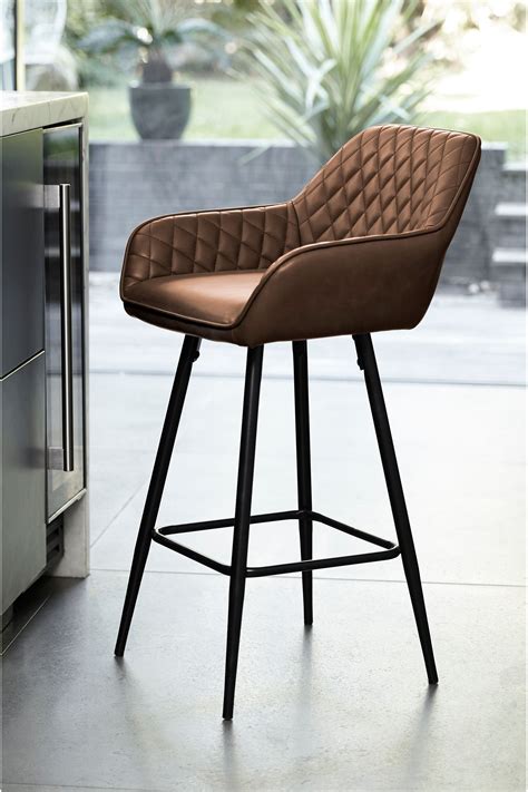 Next Hamilton Bar Stool - Tan | Breakfast bar chairs, Bar stools, Brown leather bar stools