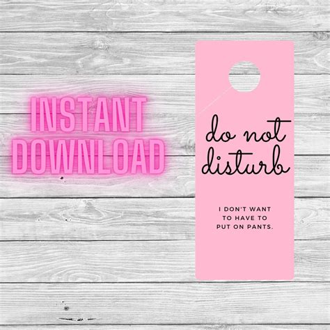 Funny Do Not Disturb Door Hanger Printable Door Hanger Sign | Etsy