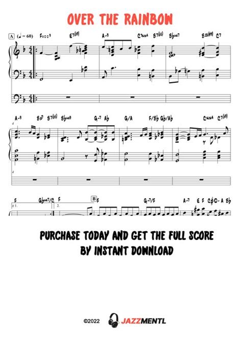 Over the Rainbow Sheet Music & Bass Drums Backing Track