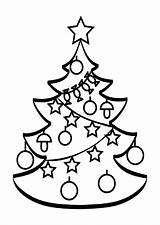 Easy Christmas Tree Coloring Page Pages sketch template