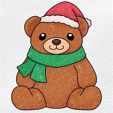 Christmas Teddy Bear Drawing - HelloArtsy