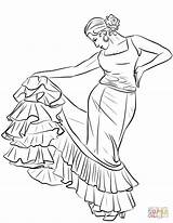 Flamenco Dancer Coloring Pages Sketch Page sketch template