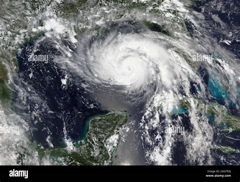 GULF OF MEXICO - 28 August 2021 - Hurricane Ida as viewed from space by NASA MODIS satellites on ...